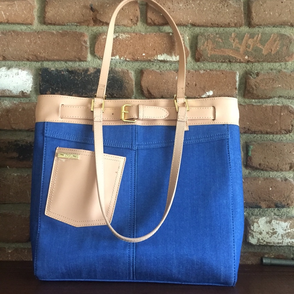 Nwot Iman Denim Global Chic Statement Bag - image 2